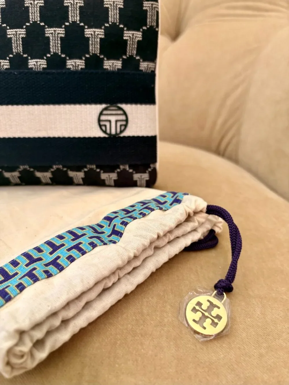 NEW Auth TORY BURCH SPORT Iconic MINI Convertible Wristlet Pouch...RETIRED